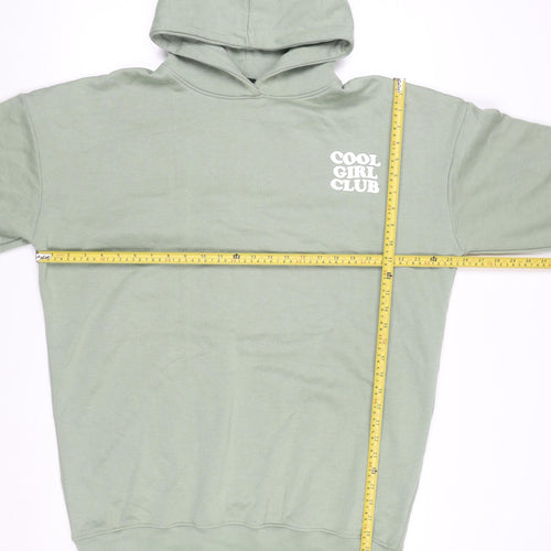 PrettyLittleThing Womens Green Size 12 Pullover Hoodie Cool Girl Club