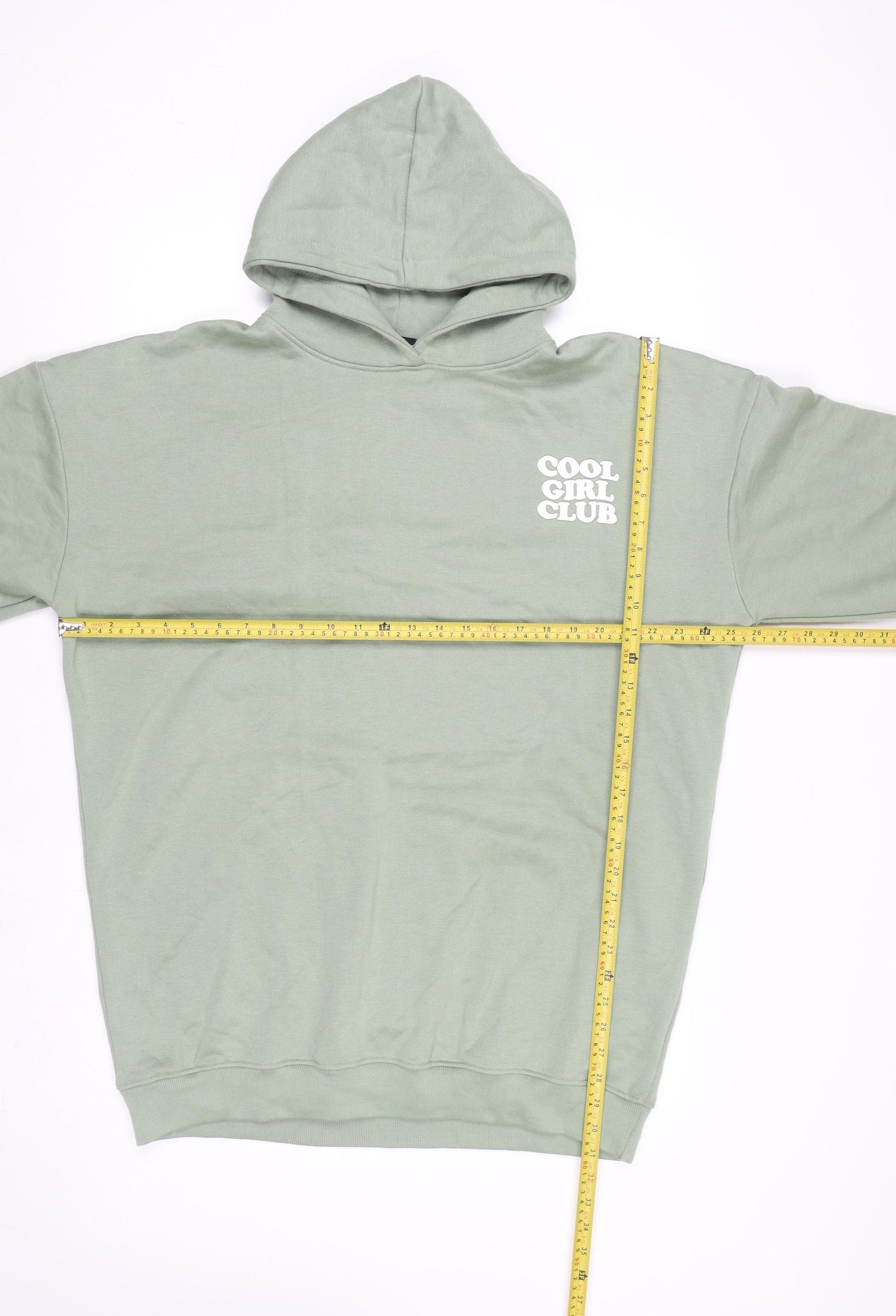 PrettyLittleThing Womens Green Size 12 Pullover Hoodie Cool Girl Club