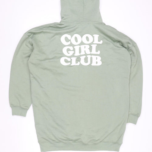 PrettyLittleThing Womens Green Size 12 Pullover Hoodie Cool Girl Club