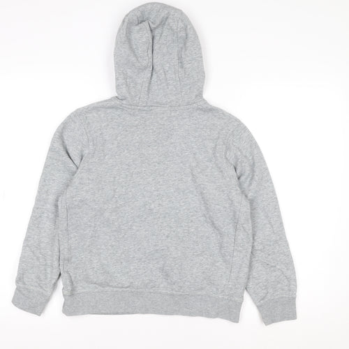 Nike Boys Grey Pullover Hoodie 10-12 Years Cotton Blend Logo Sweater