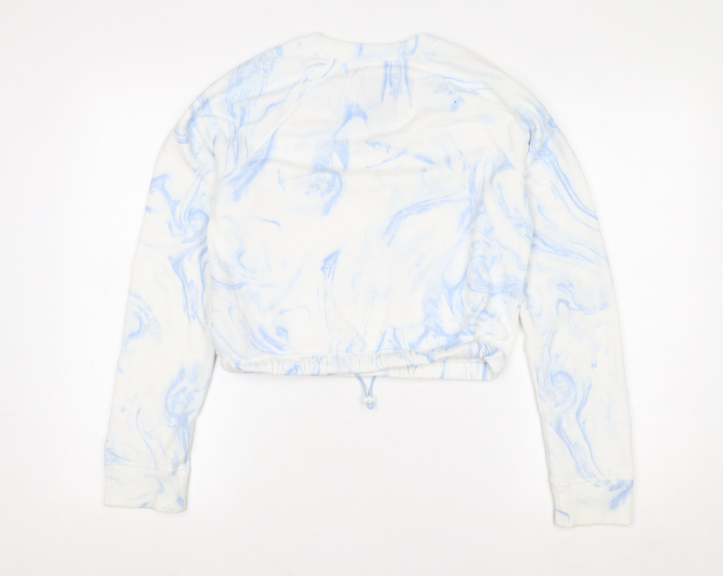 Hollister Womens XS Blue Marble Pullover Sweatshirt Cotton Blend