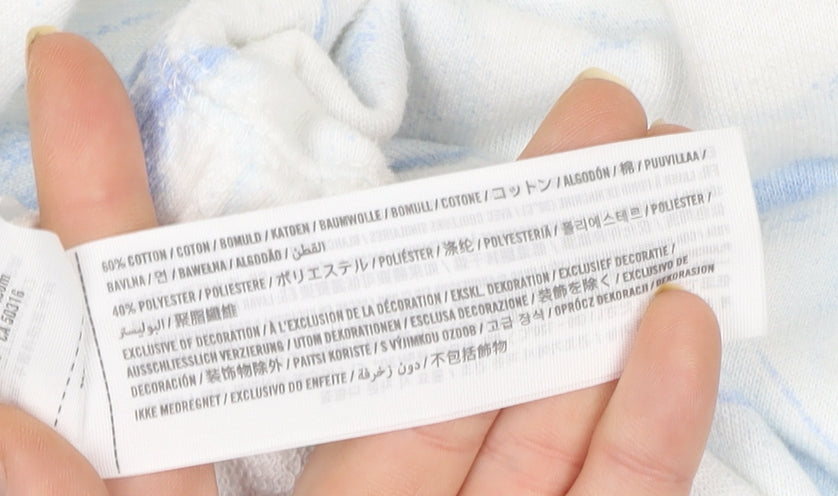 Hollister Womens XS Blue Marble Pullover Sweatshirt Cotton Blend