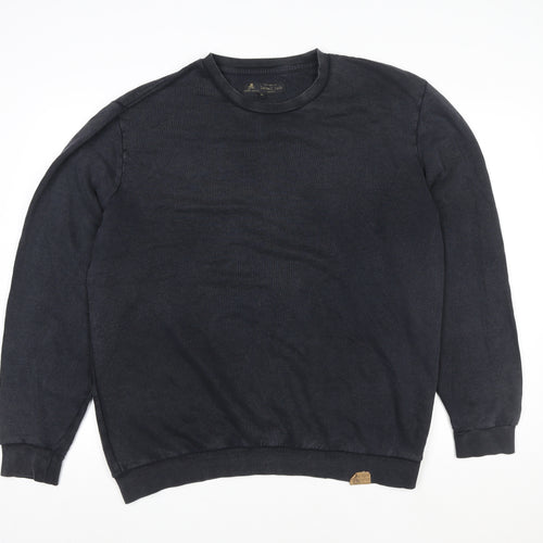 Label Lab Men's Black XL Crew Neck Cotton Pullover Sweatshirt