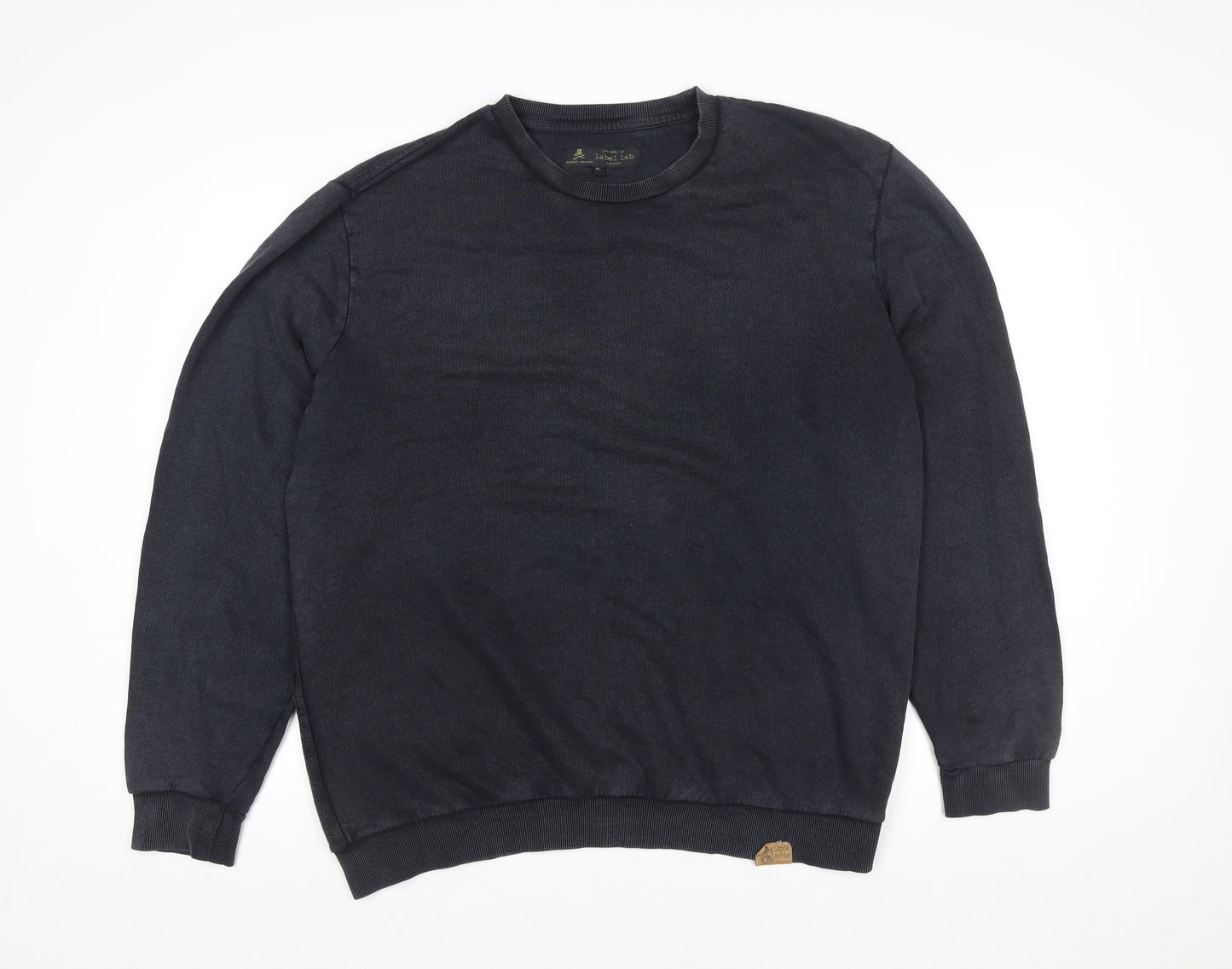 Label Lab Men's Black XL Crew Neck Cotton Pullover Sweatshirt