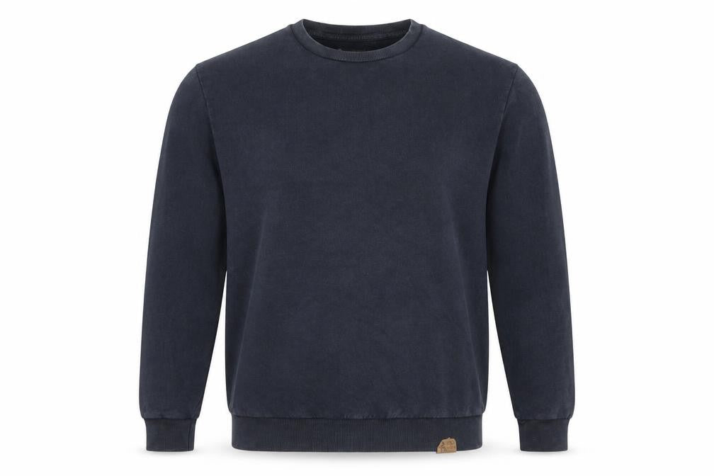 Front view of Label Lab Men's Black XL Crew Neck Cotton Pullover Sweatshirt