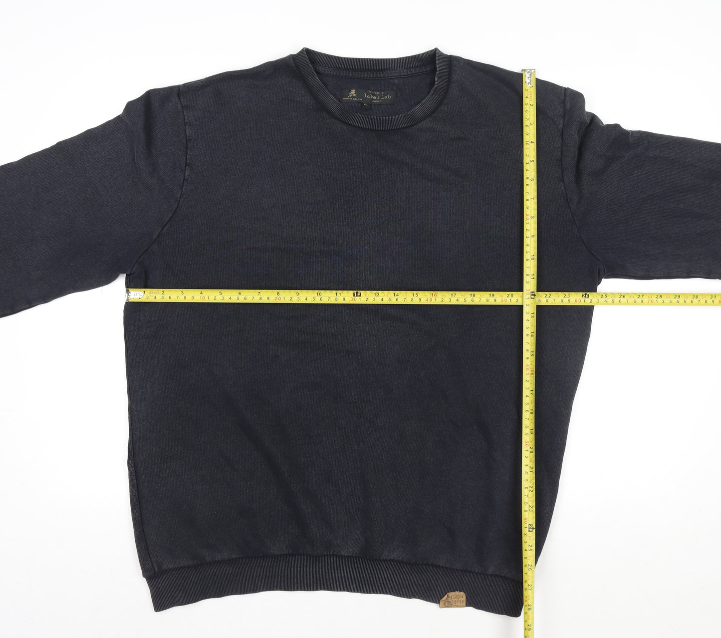 Label Lab Men's Black XL Crew Neck Cotton Pullover Sweatshirt