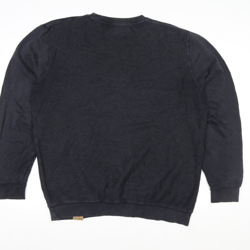 Label Lab Men's Black XL Crew Neck Cotton Pullover Sweatshirt