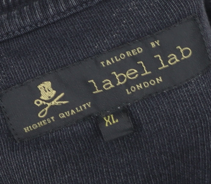 Label Lab Men's Black XL Crew Neck Cotton Pullover Sweatshirt