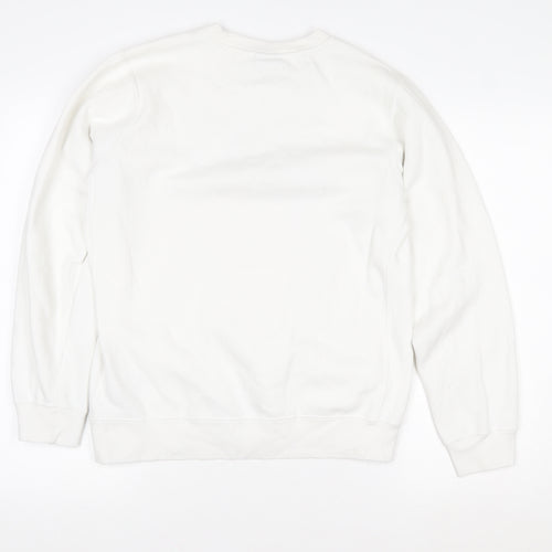 Nike Women's White Graphic Pullover Sweatshirt Medium 'Just Do It'