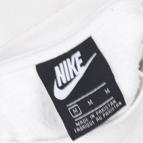 Nike Women's White Graphic Pullover Sweatshirt Medium 'Just Do It'