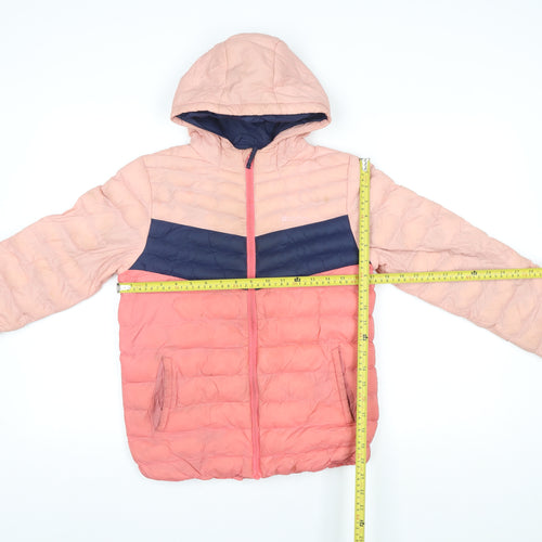Mountain Warehouse Girls Pink Colourblock Hooded Puffer Jacket 11-12 Years