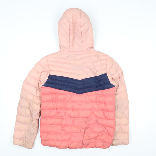 Mountain Warehouse Girls Pink Colourblock Hooded Puffer Jacket 11-12 Years