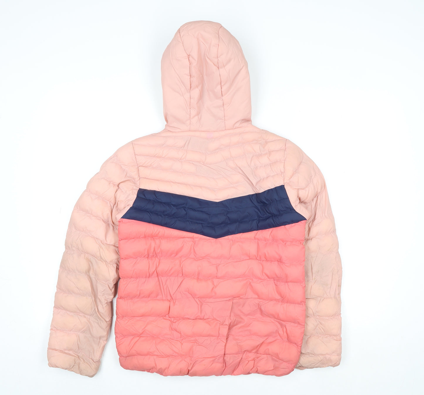 Mountain Warehouse Girls Pink Colourblock Hooded Puffer Jacket 11-12 Years