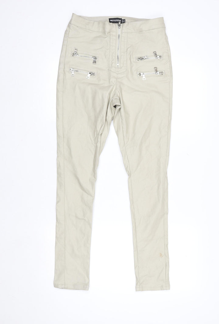 PrettyLittleThing Women’s Beige High Rise Skinny Jeans UK 10