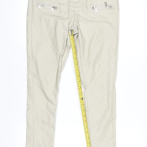 PrettyLittleThing Women’s Beige High Rise Skinny Jeans UK 10