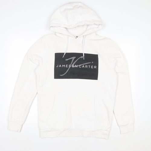 Jameson Carter Women's White Pullover Hoodie Size M Logo Print