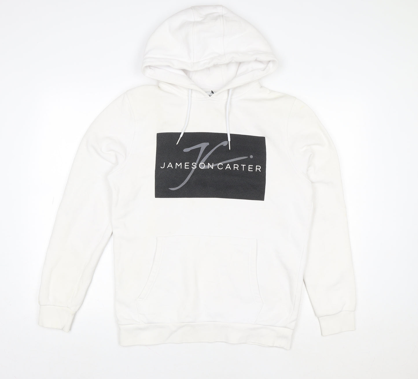 Jameson Carter Women's White Pullover Hoodie Size M Logo Print