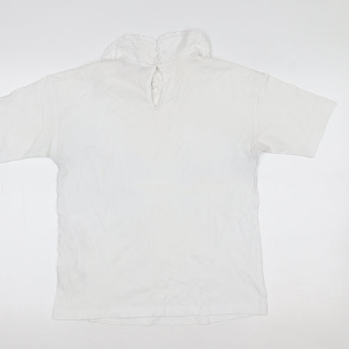 Marks and Spencer Women’s White Cotton Collared Short Sleeve Blouse Size 10