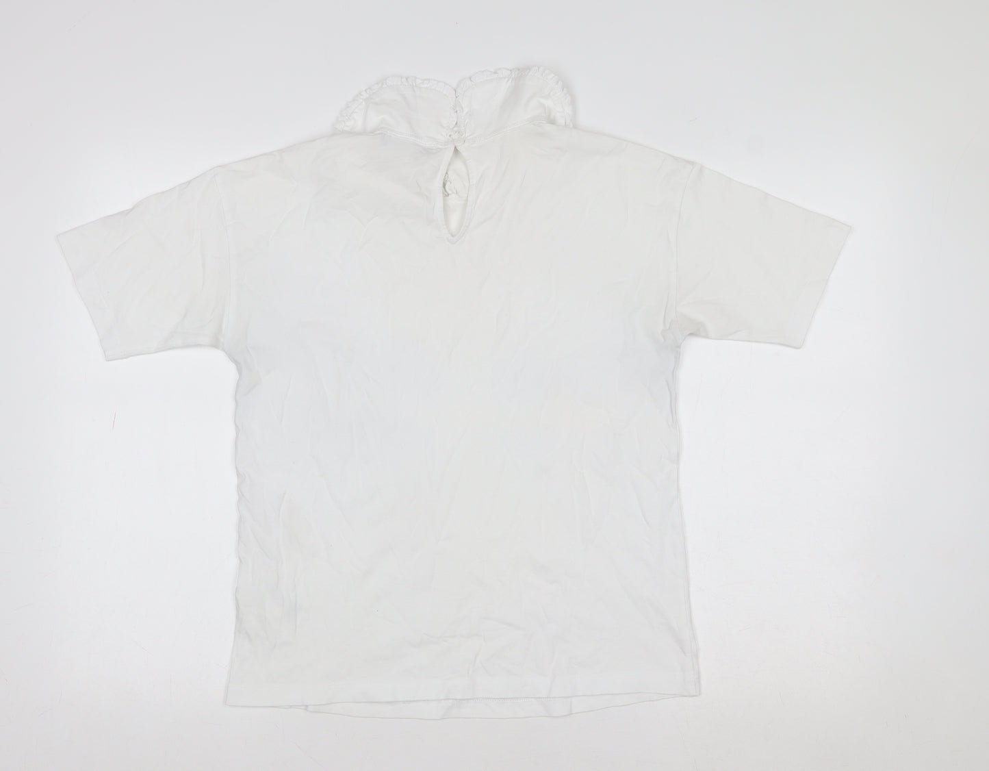 Marks and Spencer Women’s White Cotton Collared Short Sleeve Blouse Size 10