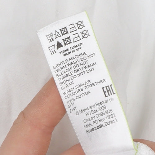 Marks and Spencer Women’s White Cotton Collared Short Sleeve Blouse Size 10