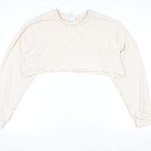 Ryderwear Women's Beige Cropped Pullover Sweatshirt Size S