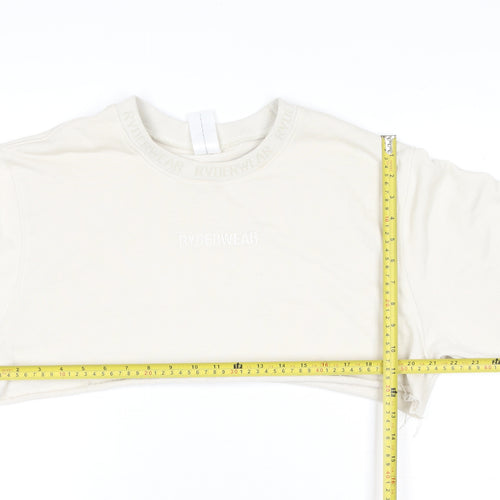Ryderwear Women's Beige Cropped Pullover Sweatshirt Size S