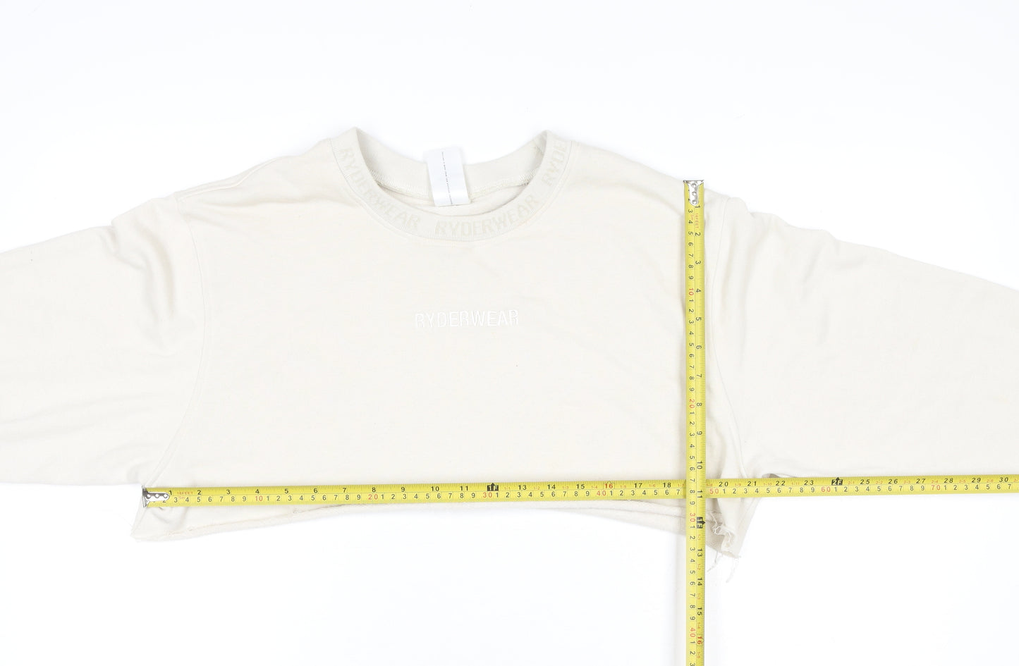 Ryderwear Women's Beige Cropped Pullover Sweatshirt Size S