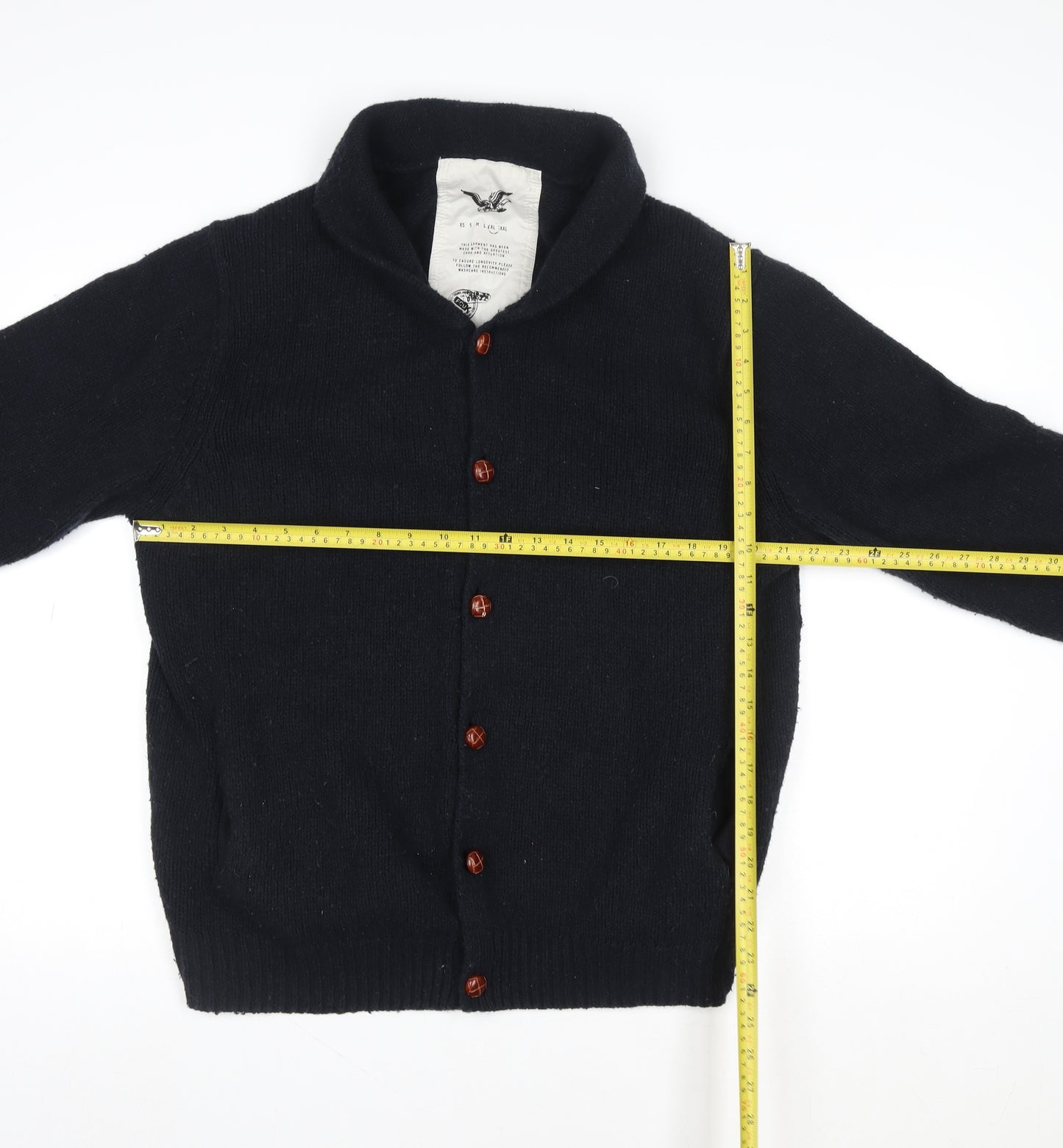 FCUK Women’s Black Wool Knit Button Jacket Size XL