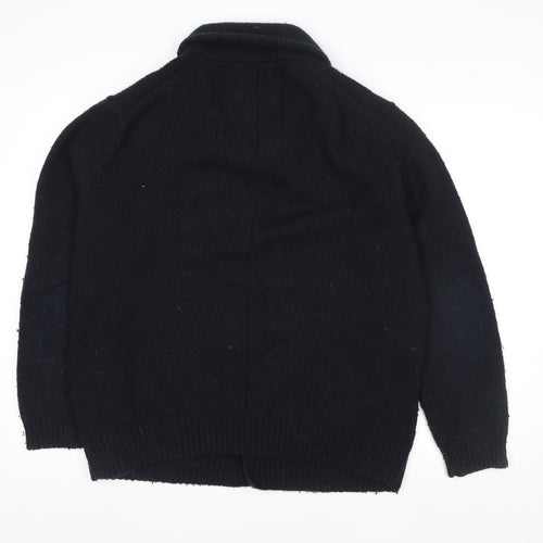 FCUK Women’s Black Wool Knit Button Jacket Size XL