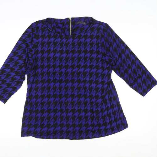 Marks and Spencer Women’s Blue Houndstooth Tunic Blouse Size 20