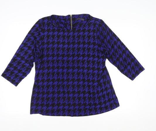 Marks and Spencer Women’s Blue Houndstooth Tunic Blouse Size 20