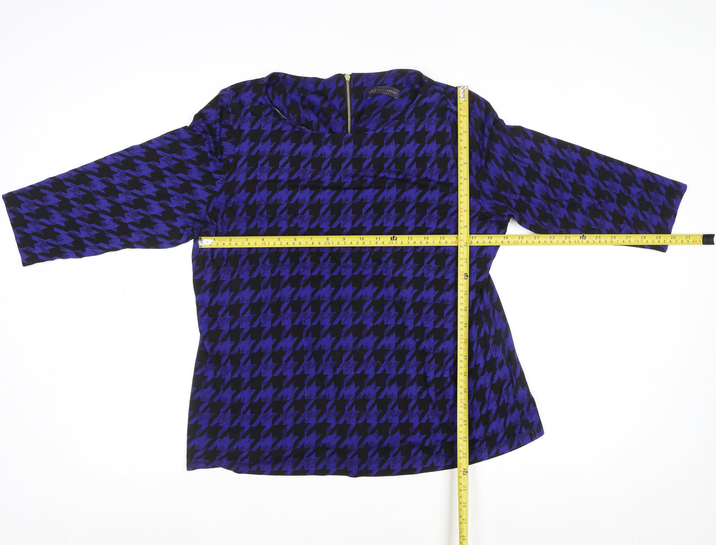 Marks and Spencer Women’s Blue Houndstooth Tunic Blouse Size 20