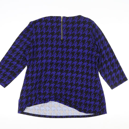 Marks and Spencer Women’s Blue Houndstooth Tunic Blouse Size 20