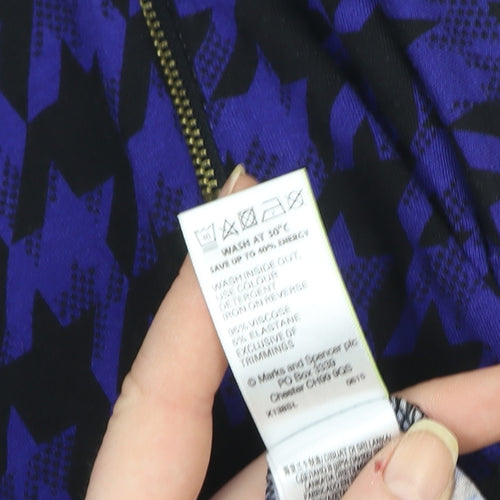 Marks and Spencer Women’s Blue Houndstooth Tunic Blouse Size 20