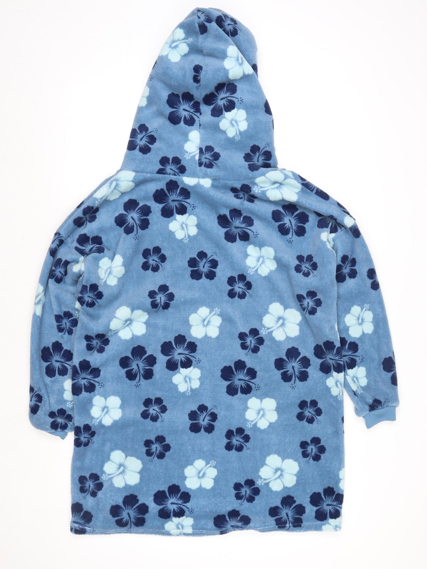 Disney Classics Women's Blue Fleece Hooded Stitch Robe One Size
