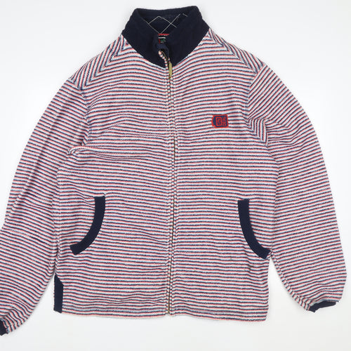 Deal Women’s Multicoloured 3XL Striped Full Zip Cotton Sweatshirt