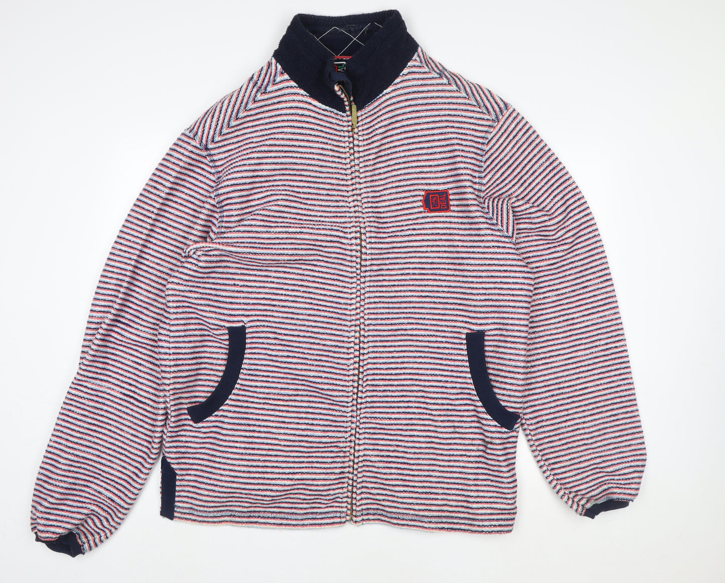 Deal Women’s Multicoloured 3XL Striped Full Zip Cotton Sweatshirt