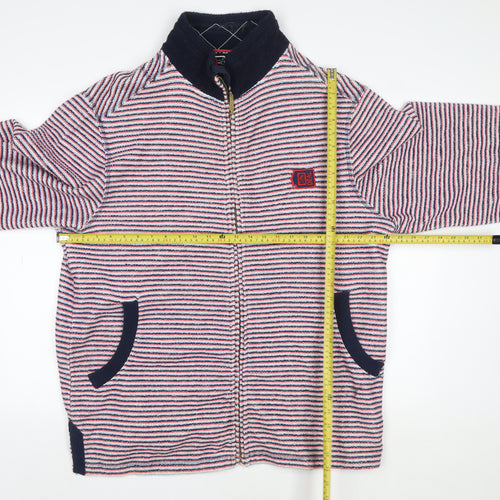 Deal Women’s Multicoloured 3XL Striped Full Zip Cotton Sweatshirt
