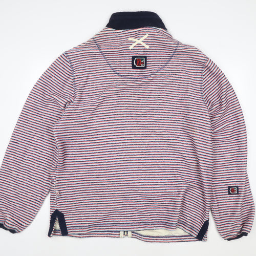 Deal Women’s Multicoloured 3XL Striped Full Zip Cotton Sweatshirt