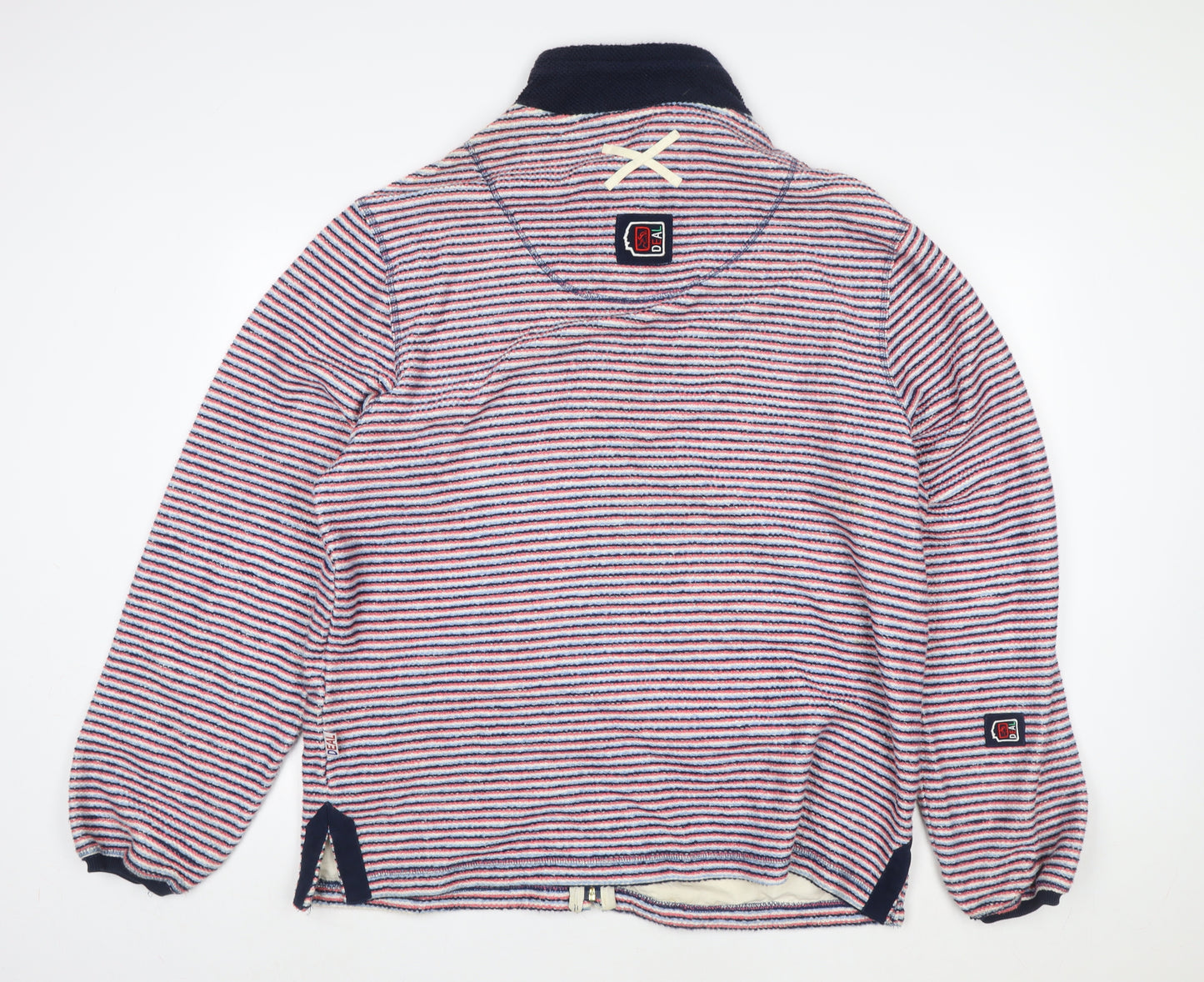 Deal Women’s Multicoloured 3XL Striped Full Zip Cotton Sweatshirt