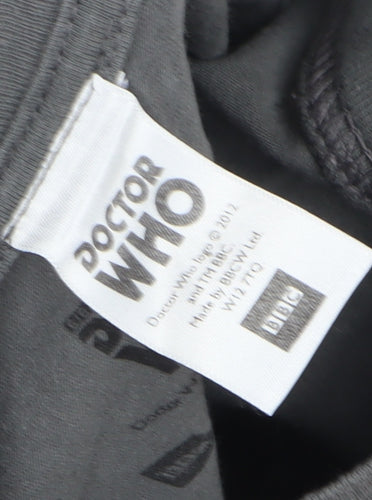 Doctor Who Women’s Grey L Graphic T-Shirt Comic Retro Short Sleeve