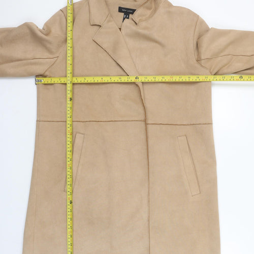New Look Women’s Beige Mid-Length Overcoat Size 10 Regular Fit