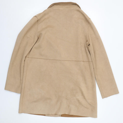 New Look Women’s Beige Mid-Length Overcoat Size 10 Regular Fit