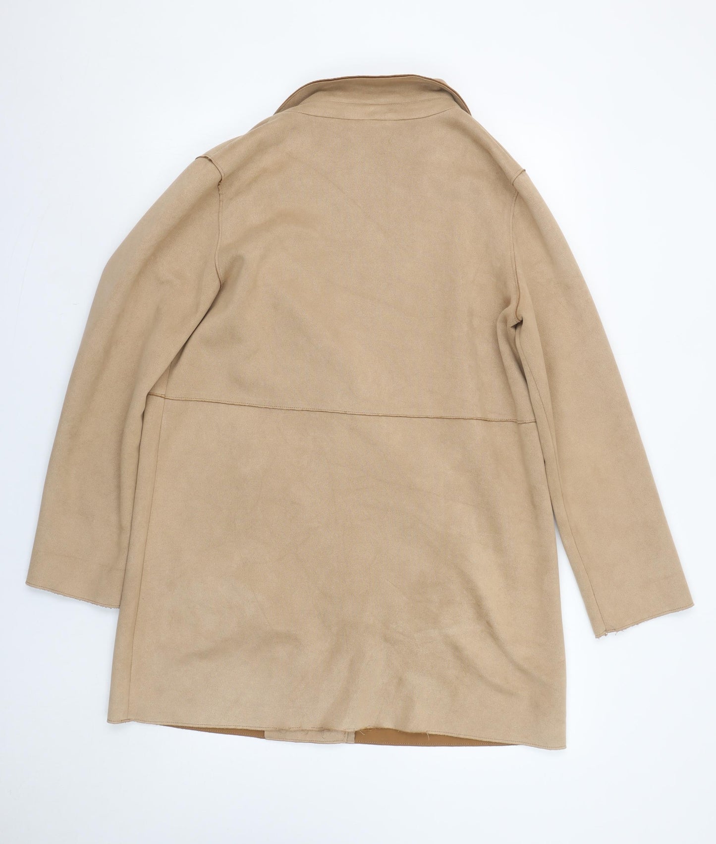 New Look Women’s Beige Mid-Length Overcoat Size 10 Regular Fit