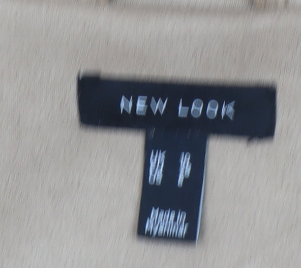 New Look Women’s Beige Mid-Length Overcoat Size 10 Regular Fit