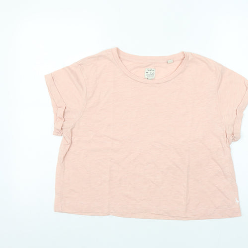 Jack Wills Womens Pink Basic Crew Neck Short Sleeve T-Shirt Size 12