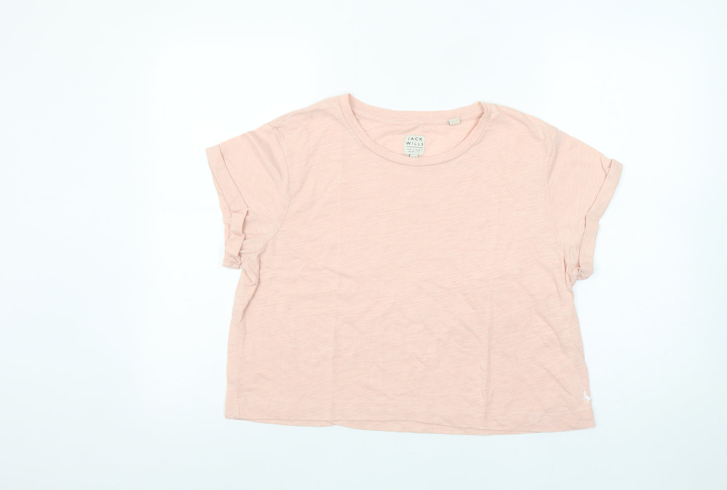 Jack Wills Womens Pink Basic Crew Neck Short Sleeve T-Shirt Size 12