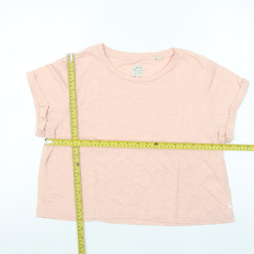 Jack Wills Womens Pink Basic Crew Neck Short Sleeve T-Shirt Size 12