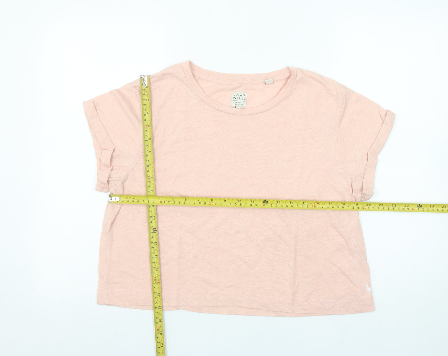Jack Wills Womens Pink Basic Crew Neck Short Sleeve T-Shirt Size 12