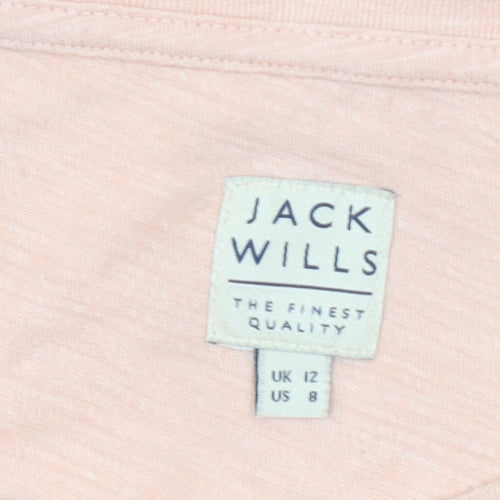 Jack Wills Womens Pink Basic Crew Neck Short Sleeve T-Shirt Size 12